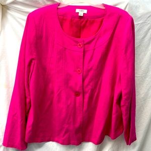Cato lined 3 button hot pink blazer ladies sz 18w